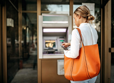 Women using ATM